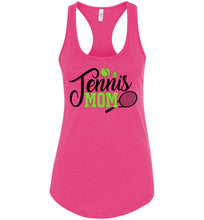 Load image into Gallery viewer, Tennis Mom Tank Top | Tennis Mom Gifts racerback raspberry
