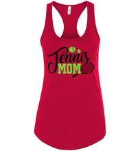Load image into Gallery viewer, Tennis Mom Tank Top | Tennis Mom Gifts racerback red