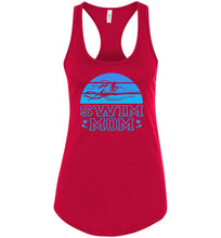 Load image into Gallery viewer, Swim Mom Male Swimmer Swim Mom Tank Top racerback  red
