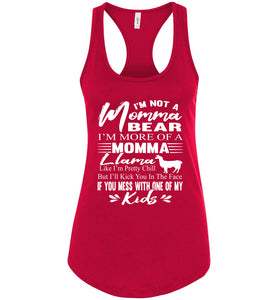 Momma Llama Shirt | Funny Mom Tanks | Momma Bear Tank Top racerback red