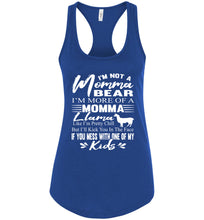 Load image into Gallery viewer, Momma Llama Shirt | Funny Mom Tanks | Momma Bear Tank Top racerback royal