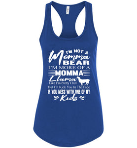 Momma Llama Shirt | Funny Mom Tanks | Momma Bear Tank Top racerback royal