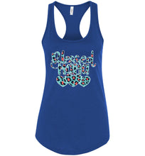 Load image into Gallery viewer, Blessed Mama Leopard Print Mom Quote Tanks racerback  royal