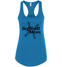 Load image into Gallery viewer, Softball Mom Tank Tops turquise