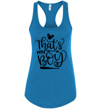 Load image into Gallery viewer, That&#39;s My Boy Baseball Mom Tank Top turquise