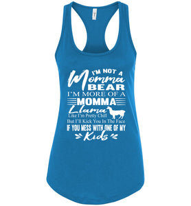 Momma Llama Shirt | Funny Mom Tanks | Momma Bear Tank Top racerback turquise