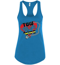Load image into Gallery viewer, Tow Truck Wife Tank Top racerback turquise 