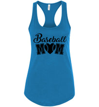 Load image into Gallery viewer, Baseball Mom Tank Top racerback turquise