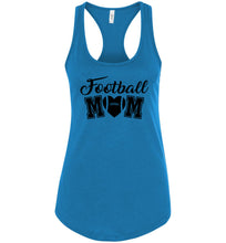 Load image into Gallery viewer, Football Mom Tank top | Football Mom Gifts racerback turquise