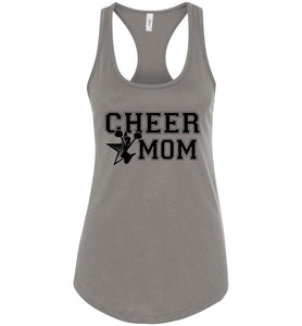 Cheer Mom Tank Tops | Custom Cheer Mom Shirts racer warm gray