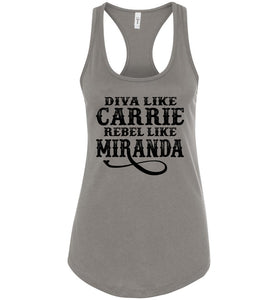 Diva Like Carrie Rebel Like Miranda County Tank Top Girls racerback light gray