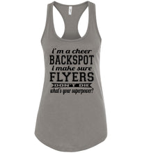 Load image into Gallery viewer, I&#39;m A Cheer Backspot Funny Cheer Backspot Tank Top Ladies Racerback Tank warm gray