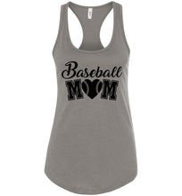 Load image into Gallery viewer, Baseball Mom Tank Top racerback light gray