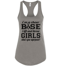 Load image into Gallery viewer, I&#39;m A Cheer Base Funny Cheer Base Tank Top Ladies Racerback Tank warm heather