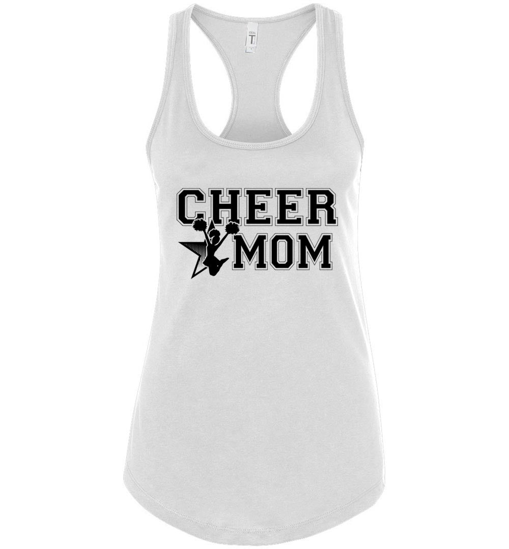 Cheer Mom Tank Tops | Custom Cheer Mom Shirts racer white