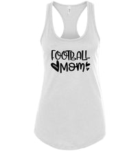 Load image into Gallery viewer, Cute Football Mom Racerback Tank Tops white