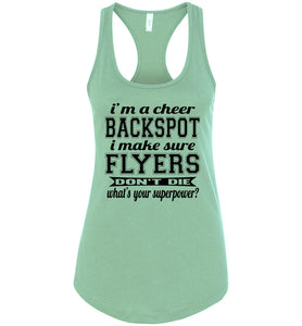 I'm A Cheer Backspot Funny Cheer Backspot Tank Top Ladies Racerback Tank mint