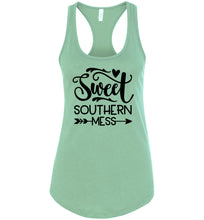 Load image into Gallery viewer, Sweet Southern Mess Tank Tops |  Country Tank Tops Womens racerback mint