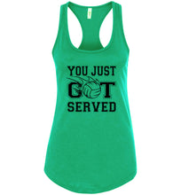 Load image into Gallery viewer, You Just Got Served Volleyball Tank Top Kelly green
