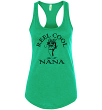 Load image into Gallery viewer, Reel Cool Nana Fishing Tank Top racerback green