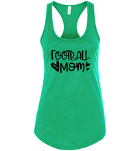 Load image into Gallery viewer, Cute Football Mom Racerback Tank Tops green