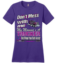 Load image into Gallery viewer, Don&#39;t Mess With Me My Momma&#39;s A Trucker Kid&#39;s Trucker Tee lpu