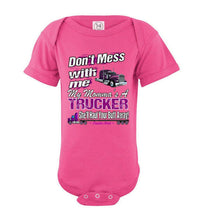 Load image into Gallery viewer, Don&#39;t Mess With Me My Momma&#39;s A Trucker Kid&#39;s Trucker Tee opk
