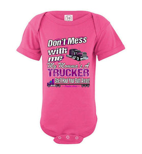 Don't Mess With Me My Momma's A Trucker Kid's Trucker Tee opk