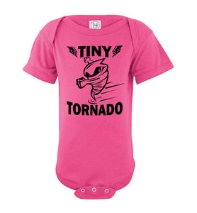 Tiny Tornado Funny Kids Shirts onesie pink