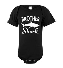 Load image into Gallery viewer, Brother Shark Shirt onesie black