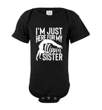 Load image into Gallery viewer, I&#39;m Just Here For My Flippin&#39; Sister Gymnastics Brother Tshirt ob