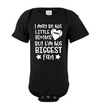 Load image into Gallery viewer, Little Brother Biggest Fan Football Brother Bodysuit black