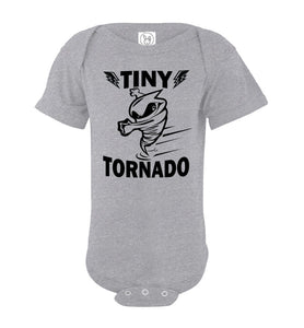Tiny Tornado Funny Kids Shirts onesie heather