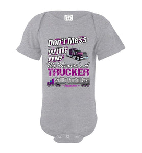 Don't Mess With Me My Momma's A Trucker Kid's Trucker Tee osg