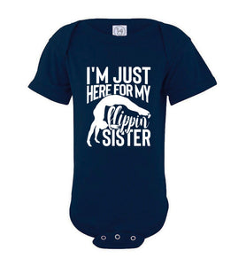 I'm Just Here For My Flippin' Sister Gymnastics Brother Tshirt on