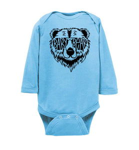 Baby Bear Infant long sleeve Onesie light blue
