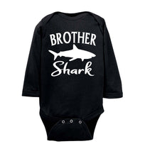 Load image into Gallery viewer, Brother Shark Shirt onesie ls black
