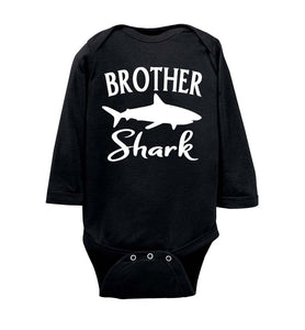 Brother Shark Shirt onesie ls black