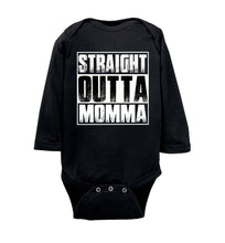 Load image into Gallery viewer, Straight Outta Momma Baby Onesie long sleeve