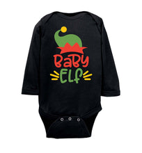 Load image into Gallery viewer, Baby Elf Christmas Onesie Elf onesie long sleeve black