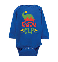 Load image into Gallery viewer, Baby Elf Christmas Onesie Elf onesie long sleeve blue