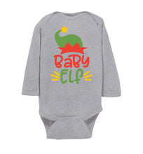 Load image into Gallery viewer, Baby Elf Christmas Onesie Elf onesie long sleeve gray