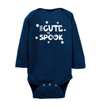 Load image into Gallery viewer, Too Cute To Spook Funny Halloween Shirts onesie ls navy