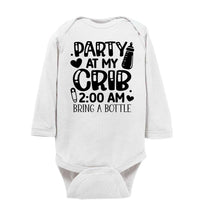 Load image into Gallery viewer, Funny Baby Onesie Quotes, Party At My Crib, Funny Baby Gifts ls white