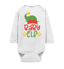 Load image into Gallery viewer, Baby Elf Christmas Onesie Elf onesie long sleeve white