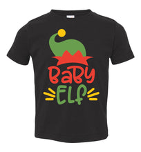 Load image into Gallery viewer, Baby Elf Christmas Onesie Elf toddler tee black