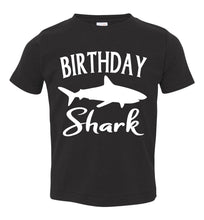 Load image into Gallery viewer, Birthday Shark Shirt toddler black