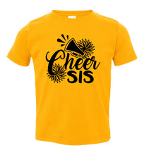 Load image into Gallery viewer, Cheer Sis Cheer Sister Shirt toddler gold