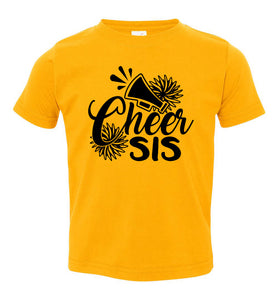 Cheer Sis Cheer Sister Shirt toddler gold