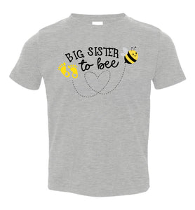 Big Sister To Bee New Big Sister T Shirt toddler grey